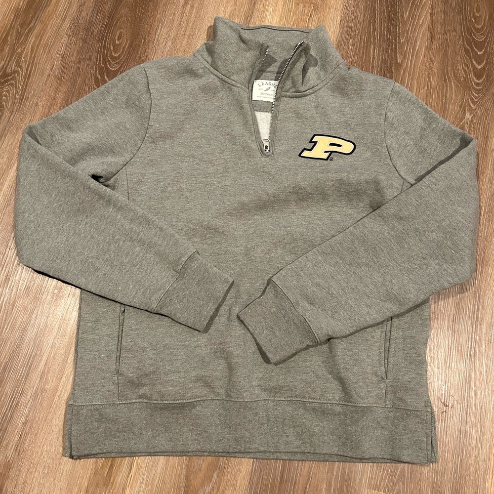 Purdue grey quarter zip
